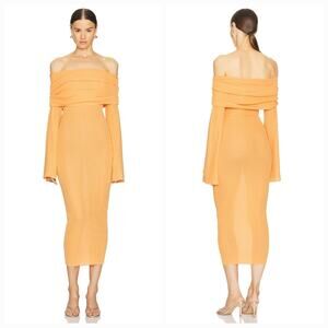 SER.O.YA Tallulah Midi Dress in Papaya